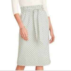 NWT - Ann Taylor Mint Green Swiss Dot Belted Midi Skirt - Medium